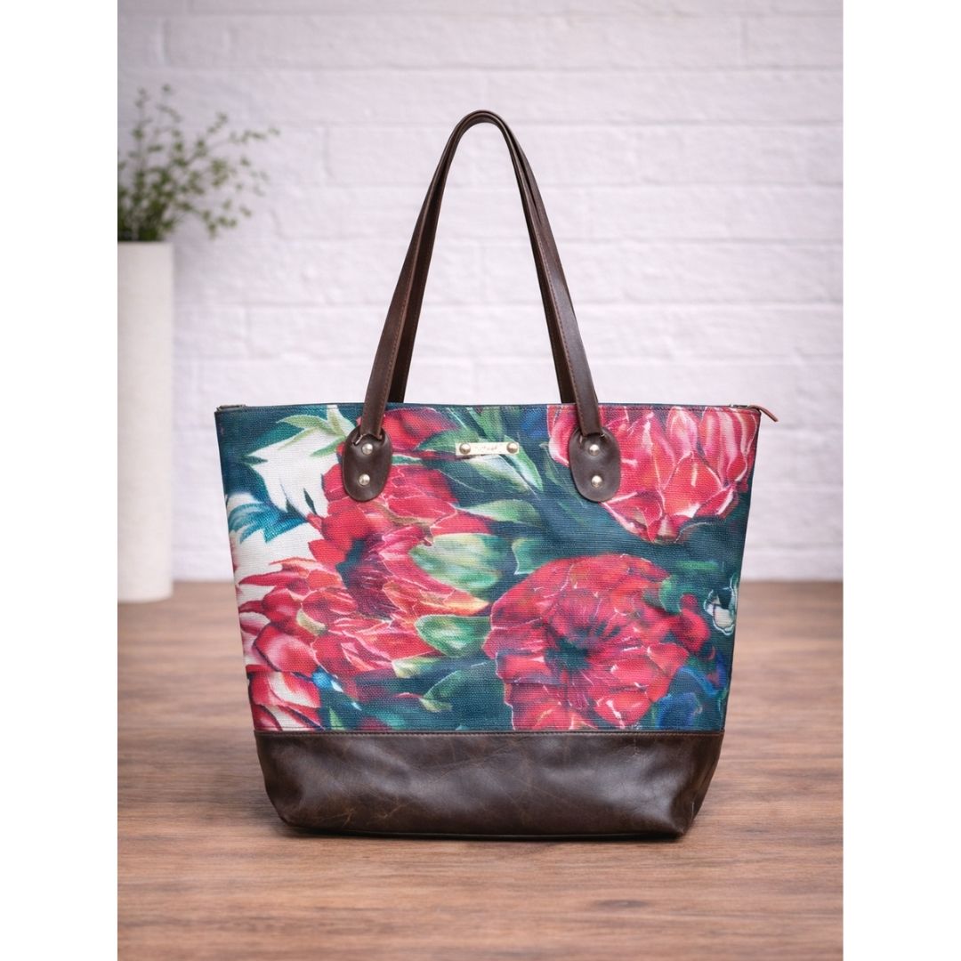 Floral Tote - Brown
