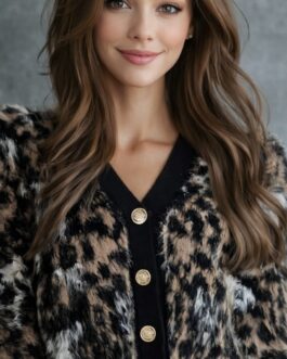 Leopard Print Cropped Cardigan