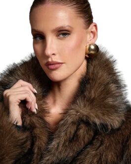 Vintage Brown Faux Fur Coat