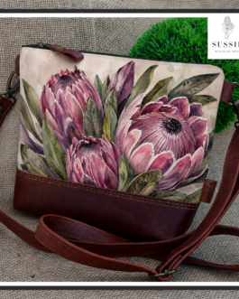 Sussie Signature Collection: Grab & Go Bag PINK PROTEA TRIO Burgundy