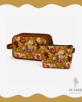 Ladies Premium Leather Bag & Cosmetic Bag Combo