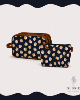 Ladies Premium Leather Bag & Cosmetic Bag Combo