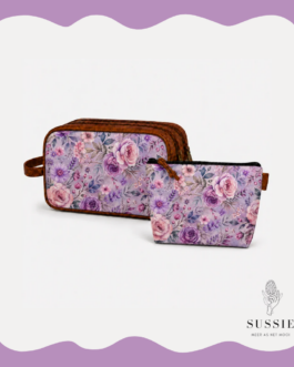 Ladies Premium Leather Bag & Cosmetic Bag Combo