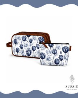 Ladies Premium Leather Bag & Cosmetic Bag Combo