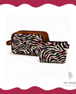 Ladies Premium Leather Bag & Cosmetic Bag Combo