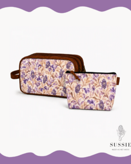 Ladies Premium Leather Bag & Cosmetic Bag Combo
