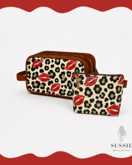 Ladies Premium Leather Bag & Cosmetic Bag Combo