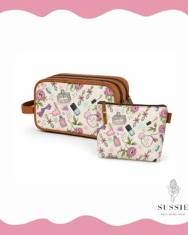 Ladies Premium Leather Bag & Cosmetic Bag Combo
