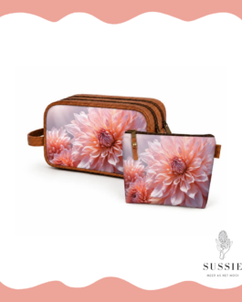 Ladies Premium Leather Bag & Cosmetic Bag Combo