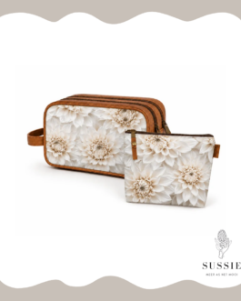 Ladies Premium Leather Bag & Cosmetic Bag Combo