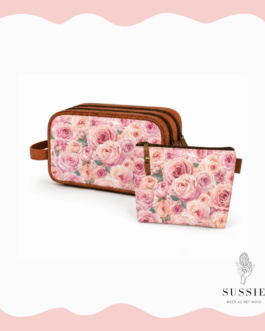 Ladies Premium Leather Bag & Cosmetic Bag Combo