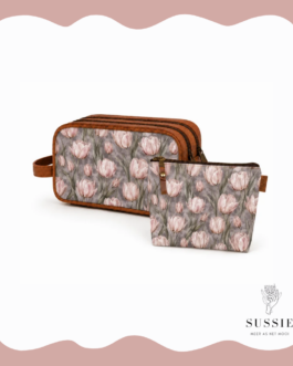 Ladies Premium Leather Bag & Cosmetic Bag Combo