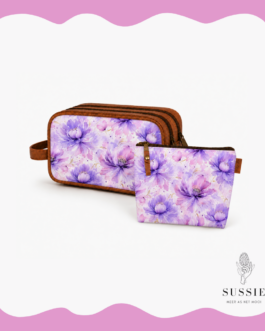Ladies Premium Leather Bag & Cosmetic Bag Combo