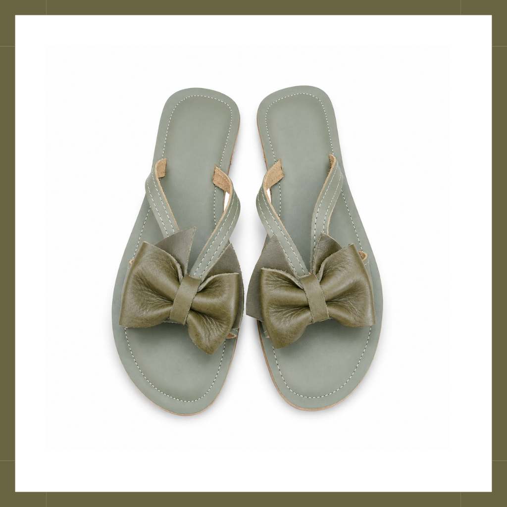 Bow Detail Sandal ~ Olive