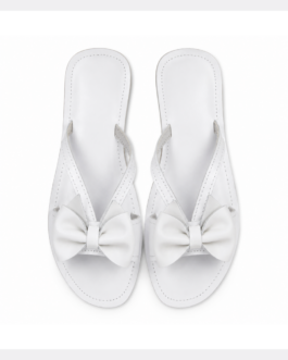 Bow Detail Sandal ~ White