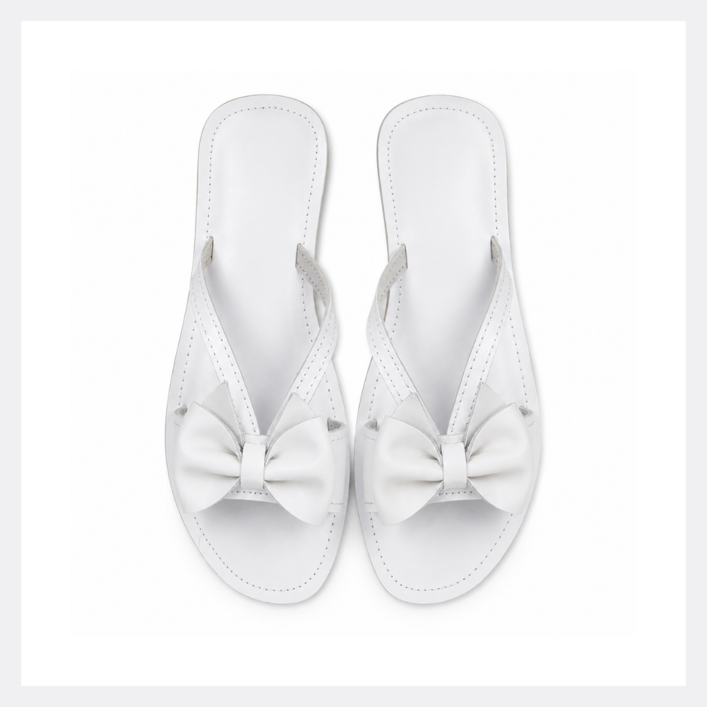Bow Detail Sandal ~ White
