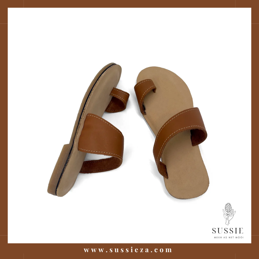 Leather Slip On Sandals