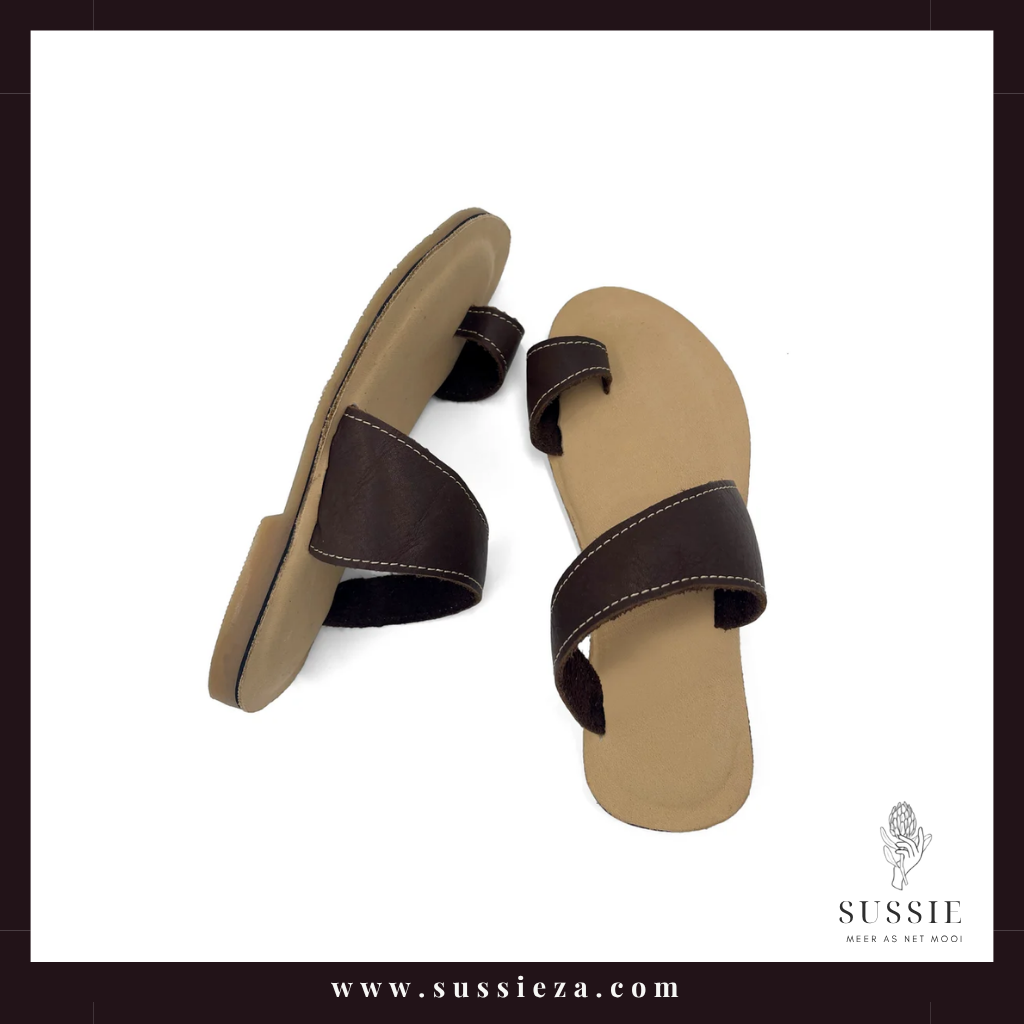 Leather Slip On Sandals